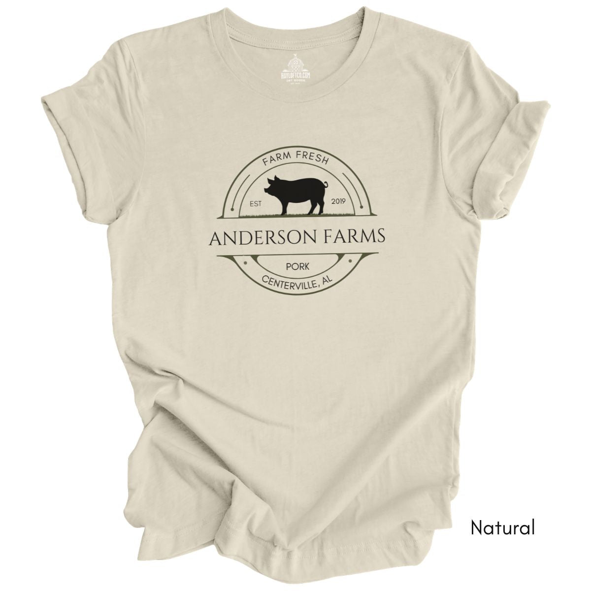 Custom Pig/Pork Farm Light Weight Jersey T-shirt