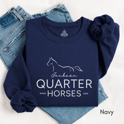 Custom Quarter Horse Farm Unisex Crewneck Sweatshirt