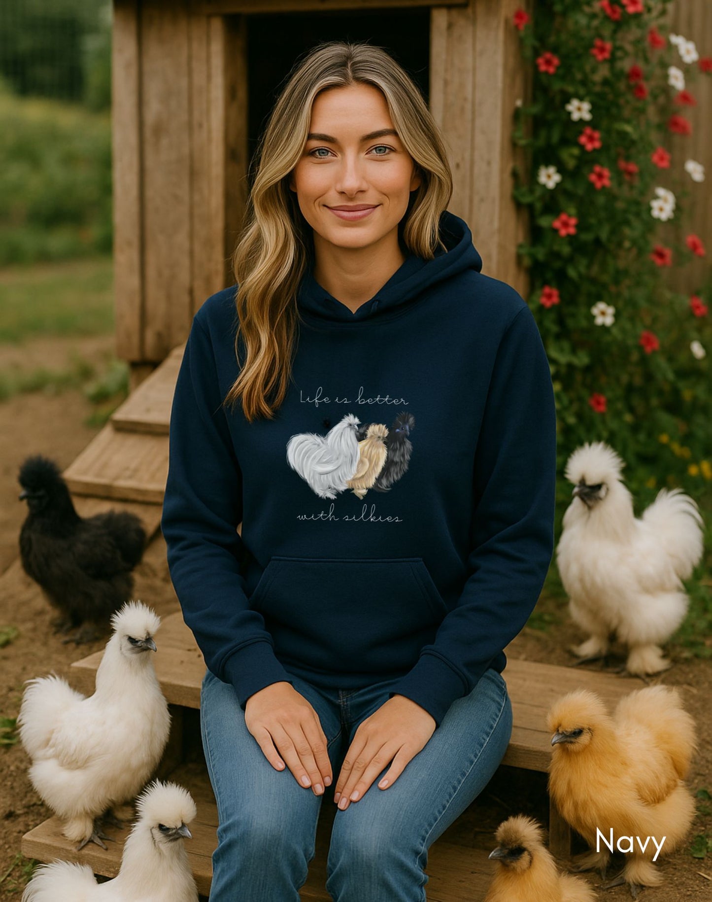 Life is Better with Silkies Heavy Blend Hooded Sweatshirt