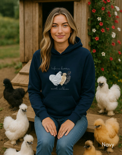 Life is Better with Silkies Heavy Blend Hooded Sweatshirt