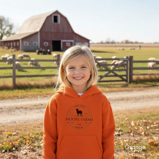 Custom Sheep Farm YOUTH/KIDS Heavy Blend Hooded Sweatshirt