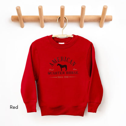 American Quarter Horse YOUTH/KIDS Crewneck Sweatshirt