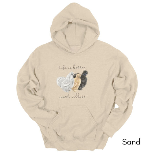 Life is Better with Silkies Heavy Blend Hooded Sweatshirt