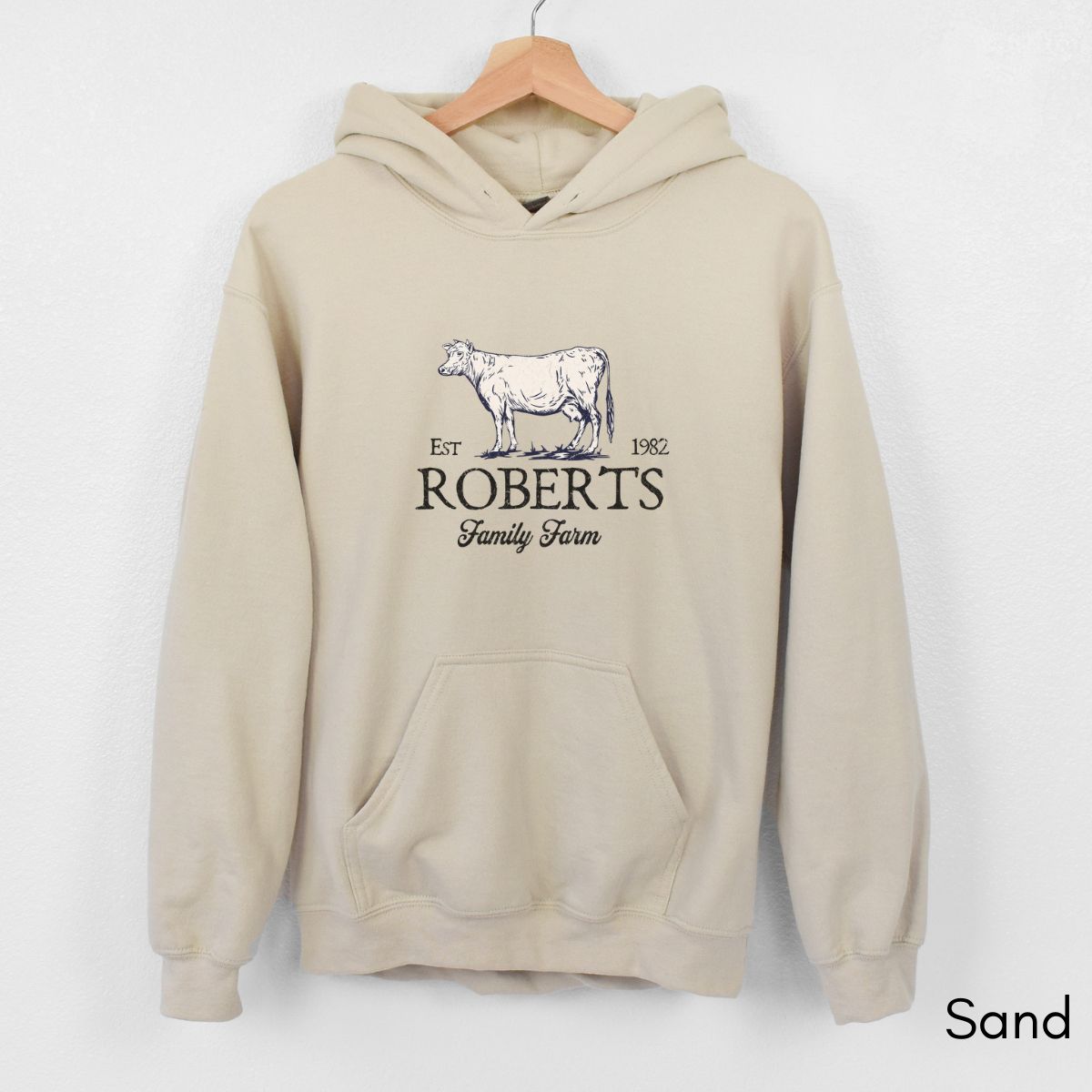 Custom Dairy Cow Family Farm Unisex Hooded Sweatshirt