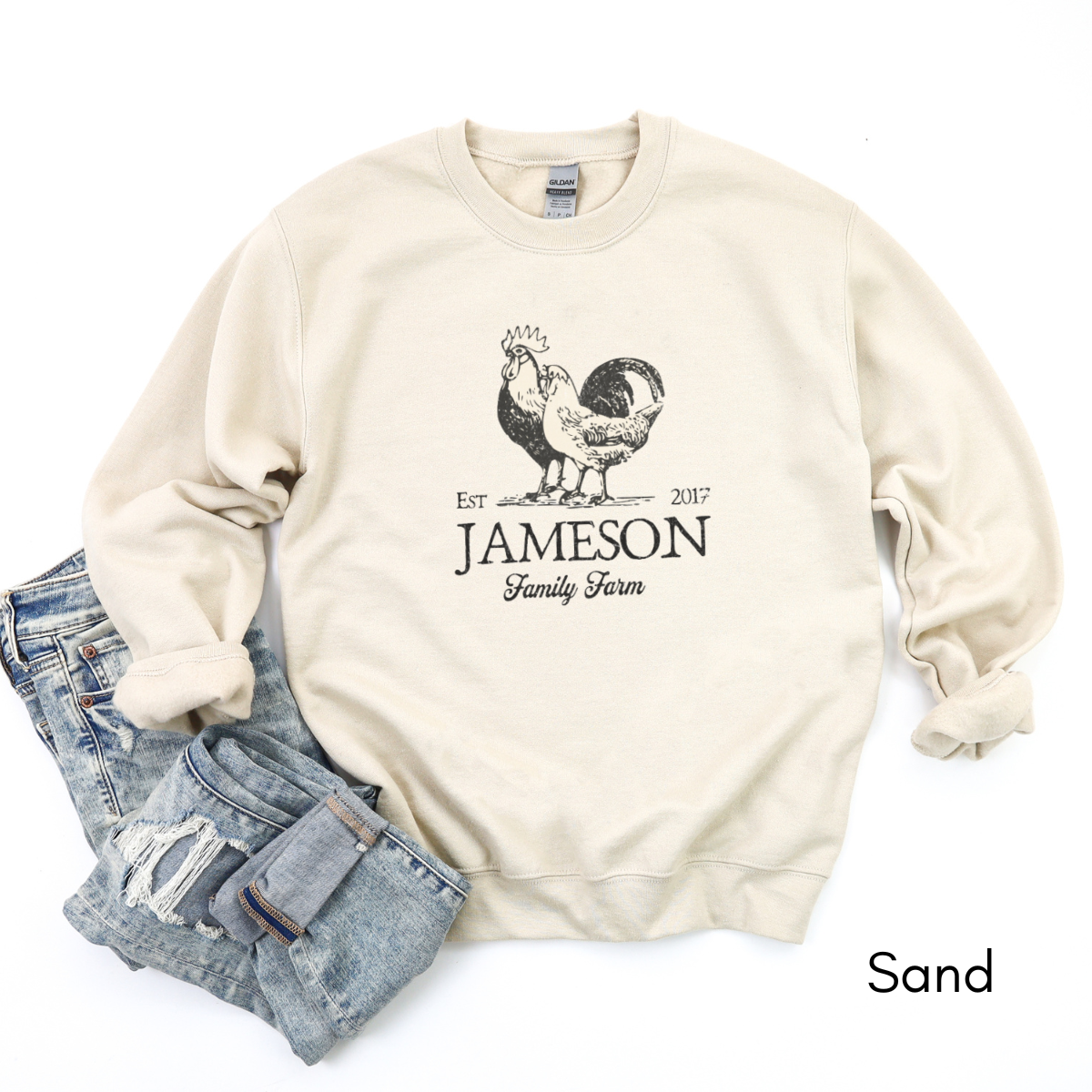 Custom Family Farm Sweatshirt - Unisex Crewneck Sweatshirt