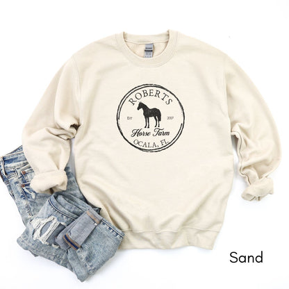 Custom Local Horse Farm Unisex Crewneck Sweatshirt