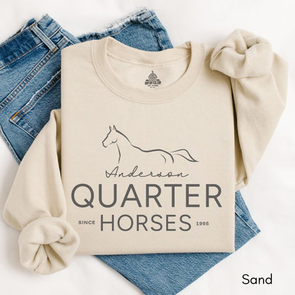 Custom Quarter Horse Farm Unisex Crewneck Sweatshirt