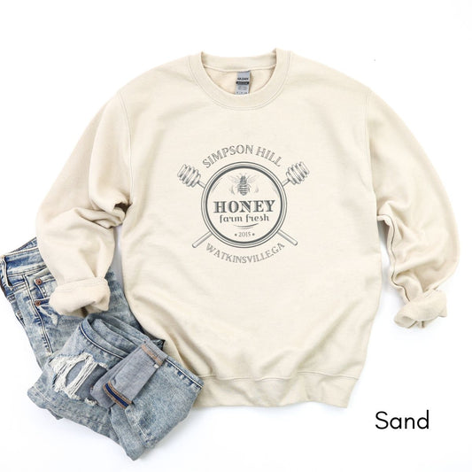 Custom Bee Honey farm Unisex Crewneck Sweatshirt