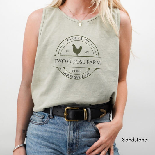 Custom Egg Farm Unisex Garment Dyed Tank Top
