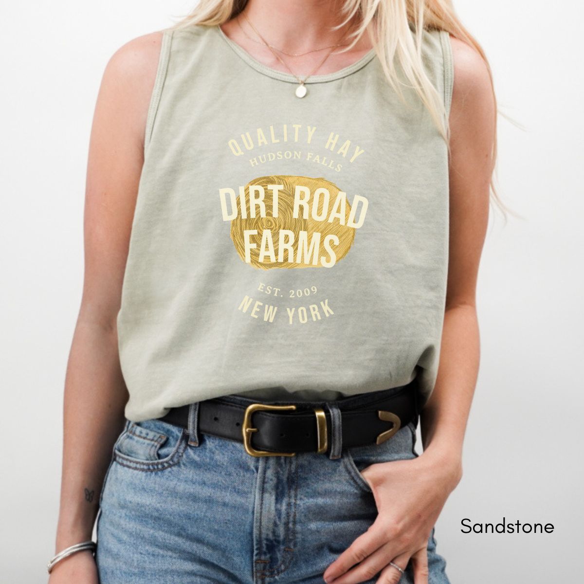 Custom Hay Farm Unisex Garment Dyed Tank Top