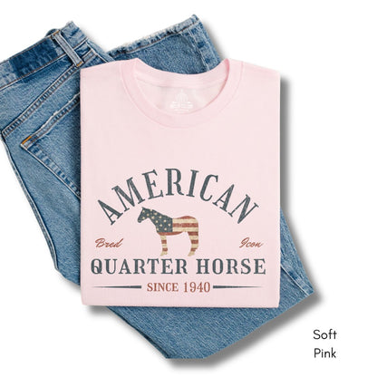 Patriotic American Quarter Horse Light Weigth Jersey T-shirt