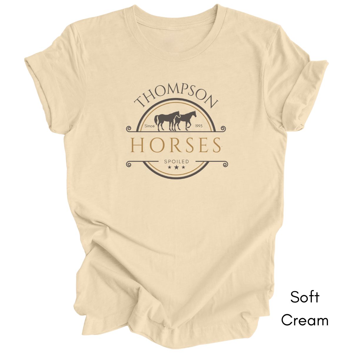 Custom Spoiled Horse Farm Unisex Light Weight Jersey T-shirt