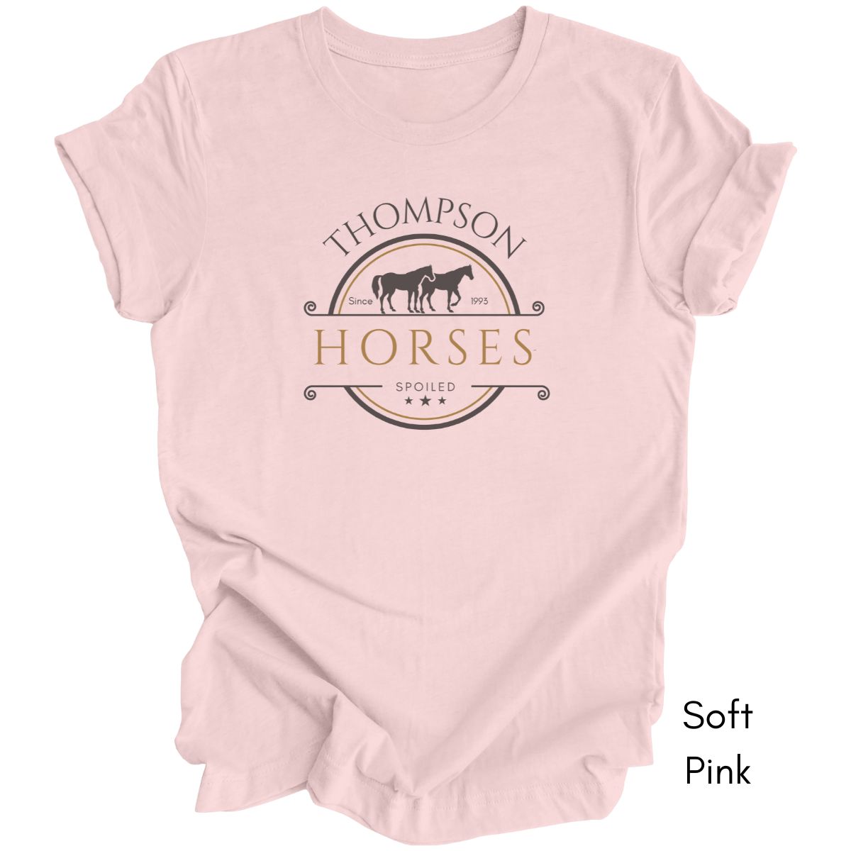 Custom Spoiled Horse Farm Unisex Light Weight Jersey T-shirt