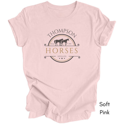 Custom Spoiled Horse Farm Unisex Light Weight Jersey T-shirt