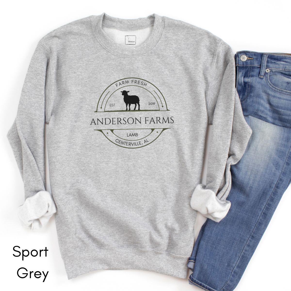 Custom Lamb Sheep Farm Unisex Crewneck Sweatshirt