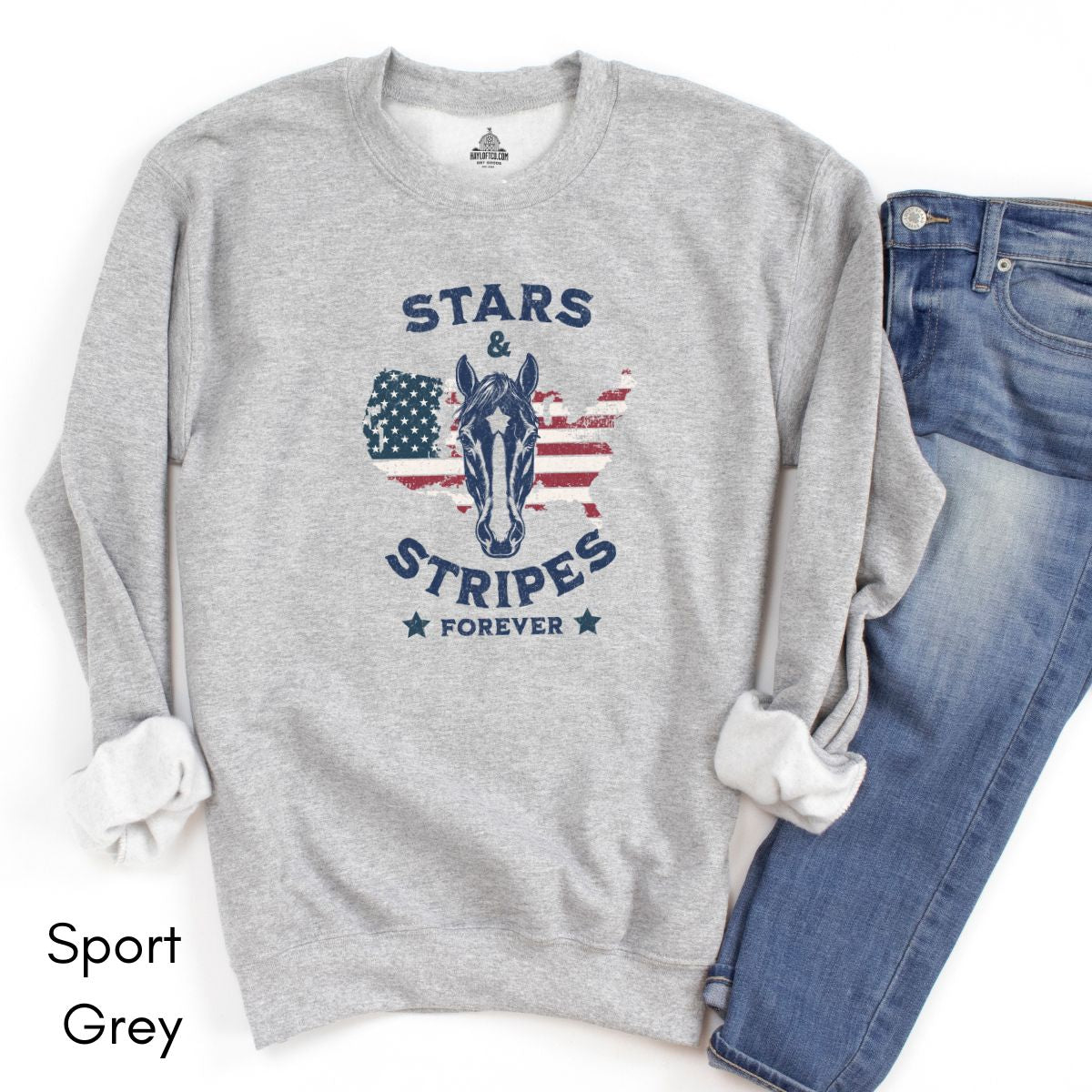 Stars & Stripes Forever - Patriotic Horse Lover Unisex Crewneck Sweatshirt
