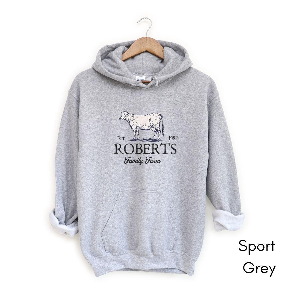 Custom Dairy Cow Family Farm Unisex Hooded Sweatshirt
