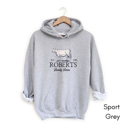 Custom Dairy Cow Family Farm Unisex Hooded Sweatshirt