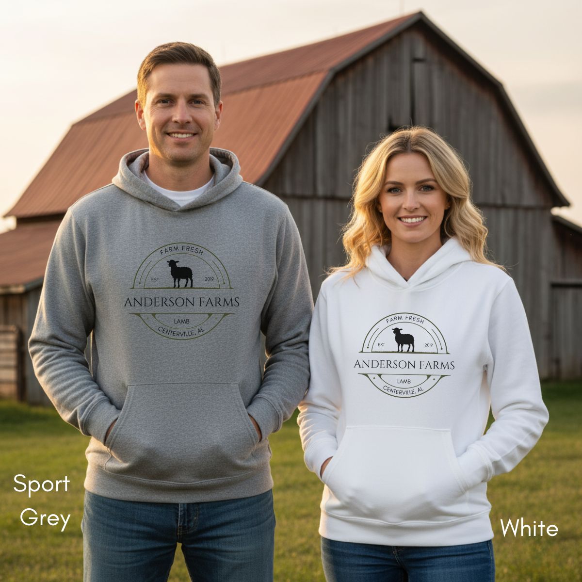 Custom Lamb Sheep Farm Unisex Heavy Blend Hooded Sweatshirt