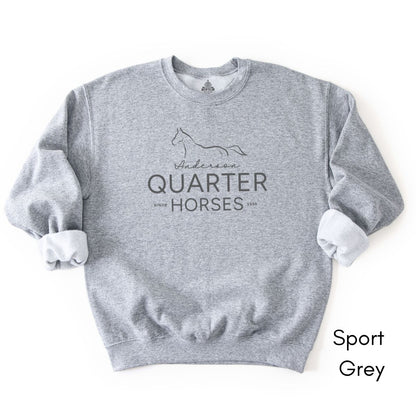 Custom Quarter Horse Farm Unisex Crewneck Sweatshirt