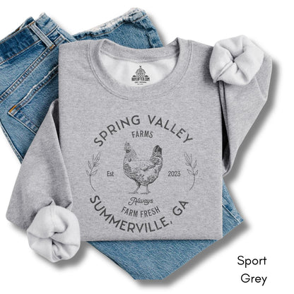 Custom Chicken Farm Unisex Crewneck Sweatshirt