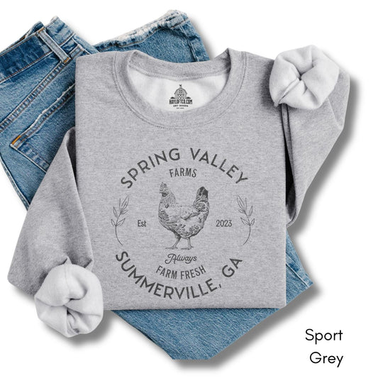Custom Chicken Farm Unisex Crewneck Sweatshirt
