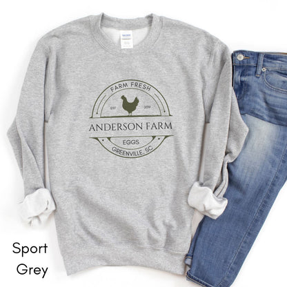 Custom Egg Farm Unisex Crewneck Sweatshirt
