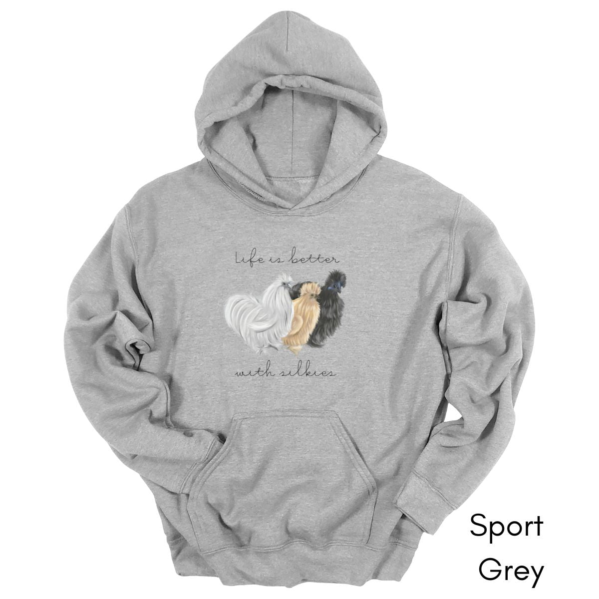 Life is Better with Silkies Heavy Blend Hooded Sweatshirt