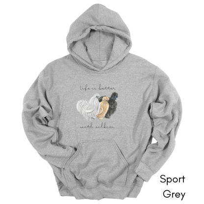 Life is Better with Silkies Heavy Blend Hooded Sweatshirt