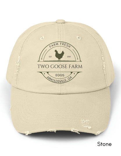 Custom Egg Farm Unisex Distressed  Cotton Twill Baseball Hat