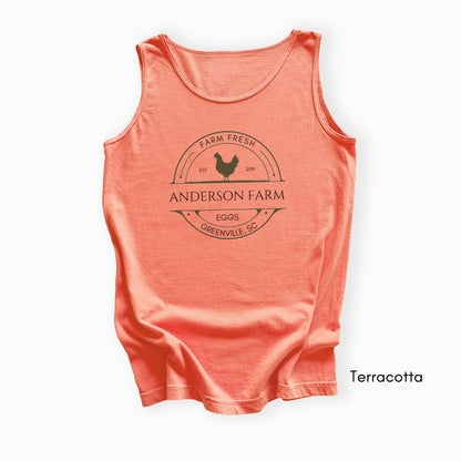 Custom Egg Farm Unisex Garment Dyed Tank Top