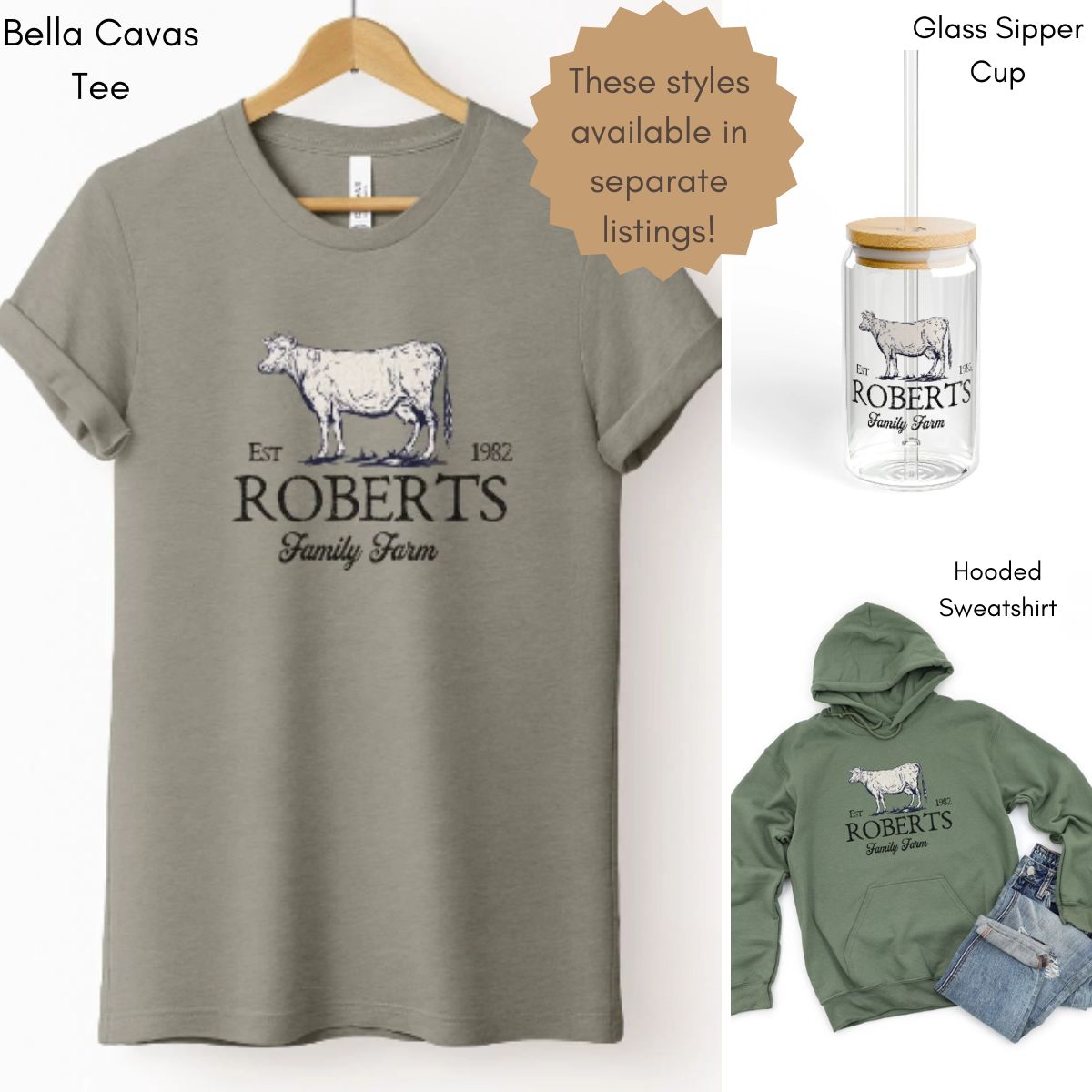 Custom Dairy Cow Family Farm Unisex Crewneck Sweatshirt