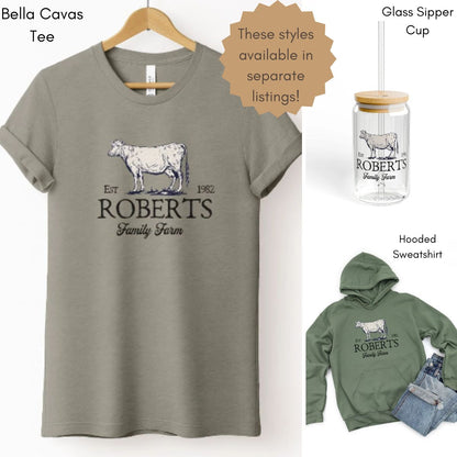 Custom Dairy Cow Family Farm Unisex Crewneck Sweatshirt