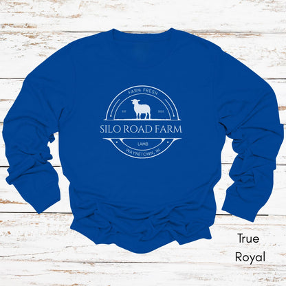Custom Sheep Lamb Farm Long Sleeve Light Weight Jersey T-shirt