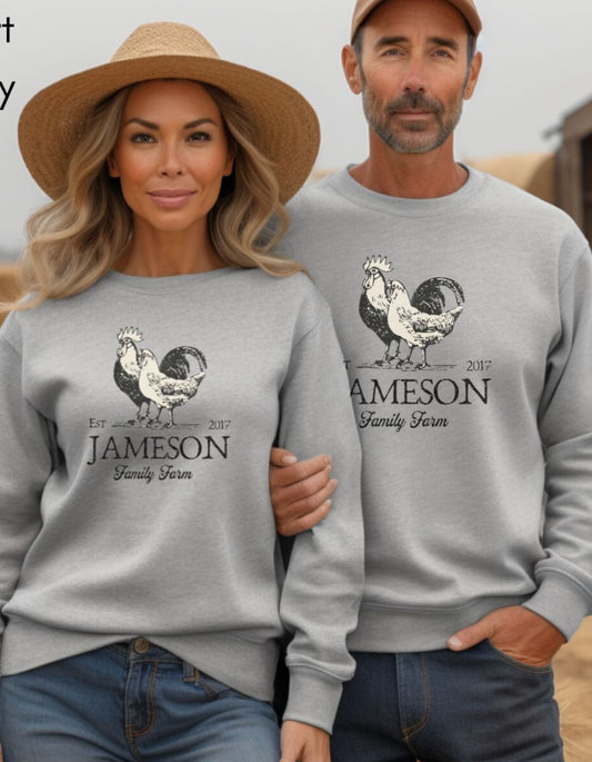 Custom Family Farm Sweatshirt - Unisex Crewneck Sweatshirt