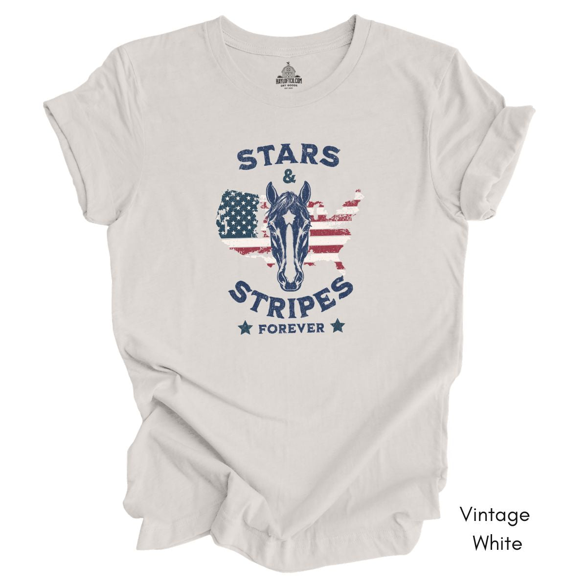Stars & Stripes Forever Patriotic Horse Unisex Jersey Light Weight T-shirt