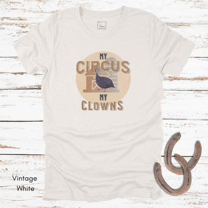Funny Guinea Fowl Light Weight Jersey T-shirt - My Circus My Clowns