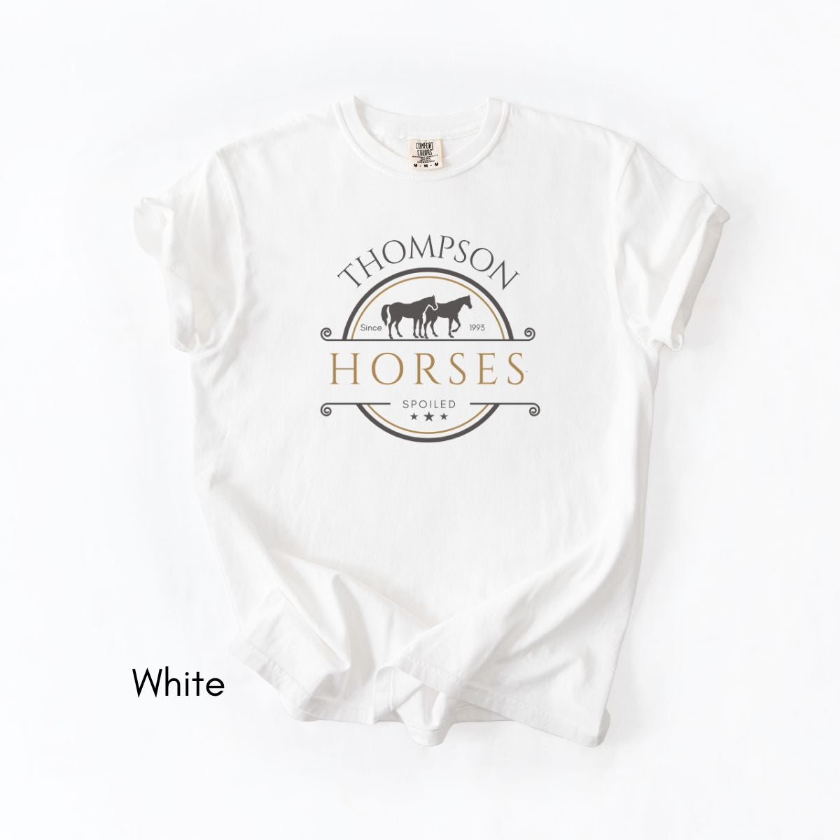 Custom Spoiled Horse Farm Unisex Vintage Style Mid-Weight T-shirt