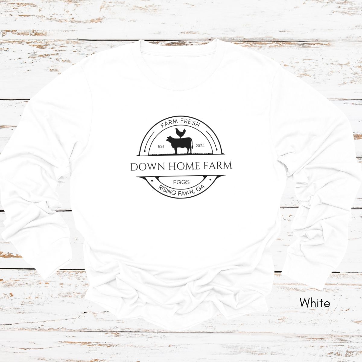 Custom Long Sleeve Light Weight Jersey Local Cattle Chicken Farm Tee