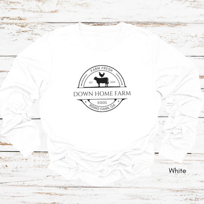 Custom Long Sleeve Light Weight Jersey Local Cattle Chicken Farm Tee