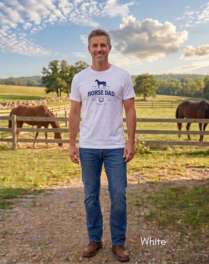 Custom Horse Dad T-shirt -  Unisex Jersey Light Weight Tee, Father's Day Gift