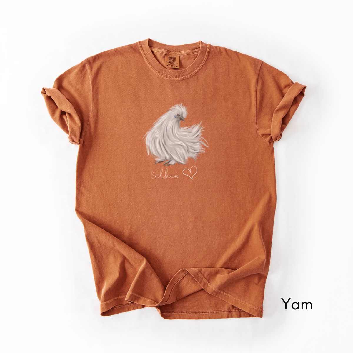 Silkie Chicken Love Unisex Garment Dyed Medium Weight T-shirt