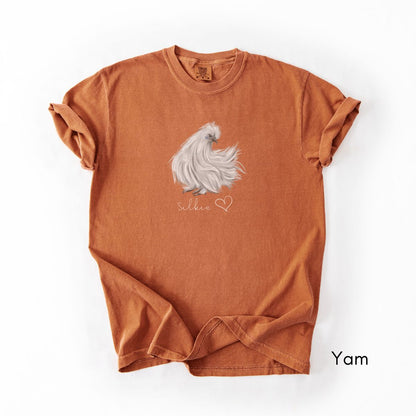 Silkie Chicken Love Unisex Garment Dyed Medium Weight T-shirt