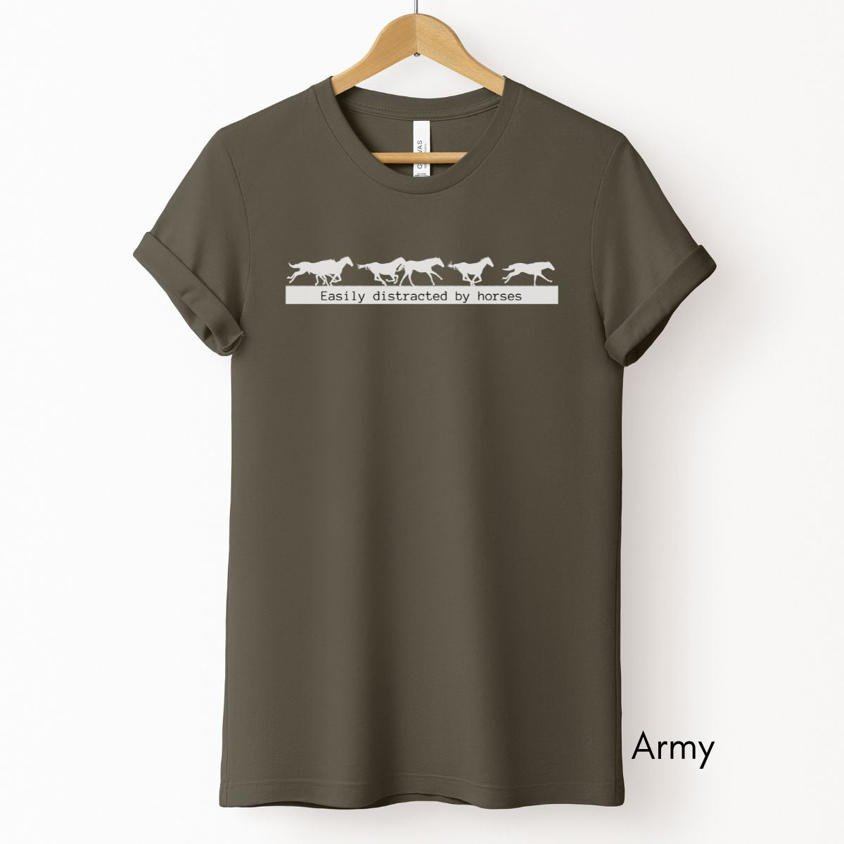 Easily Distracted by Horses Unisex Light Weight Jersey T-shirt