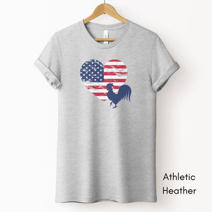 Patriotic Rooster Unisex Light Weight Jersey T-shirt