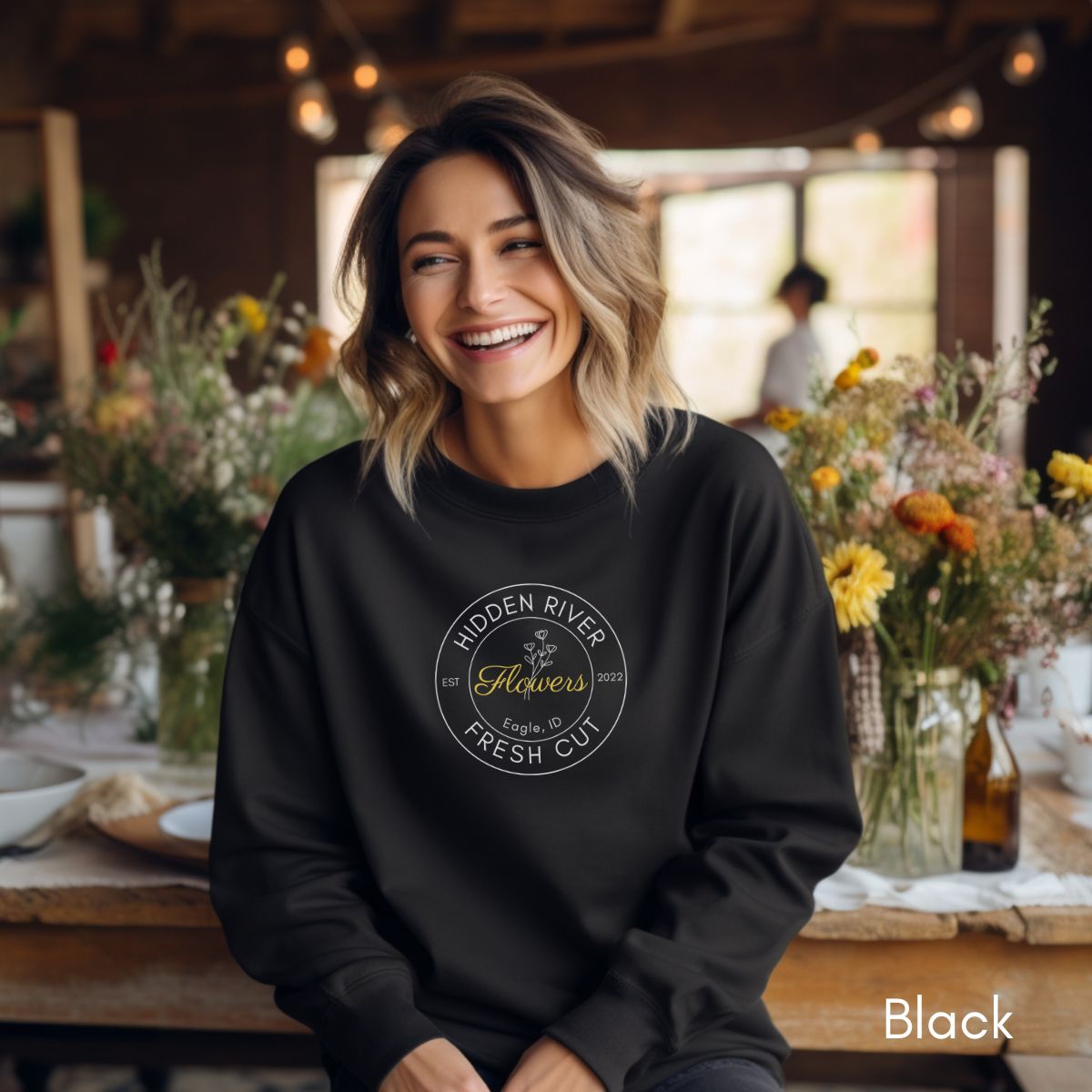 Custom Fresh Cut Flower Farm  Sweatshirt