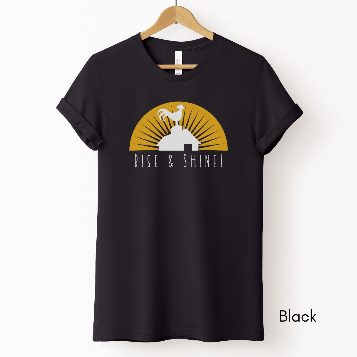 Rise & Shine Rooster Unisex Light Weight Jersey T-shirt