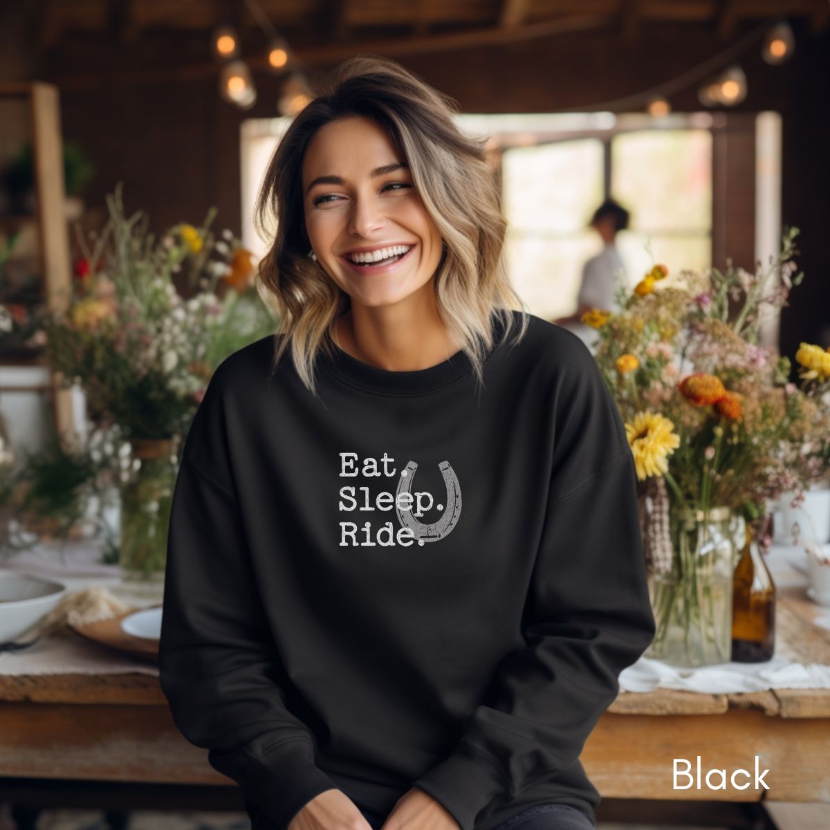 Eat Sleep Ride - Unisex Heavy Blend Crewneck Sweatshirt