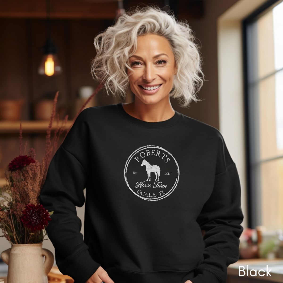 Custom Local Horse Farm Unisex Crewneck Sweatshirt