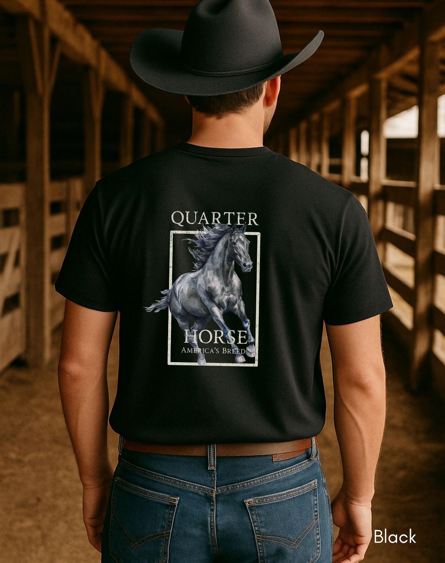 Quarter Horse America's Breed Back Print Unisex Jersey Light Weight T-shirt